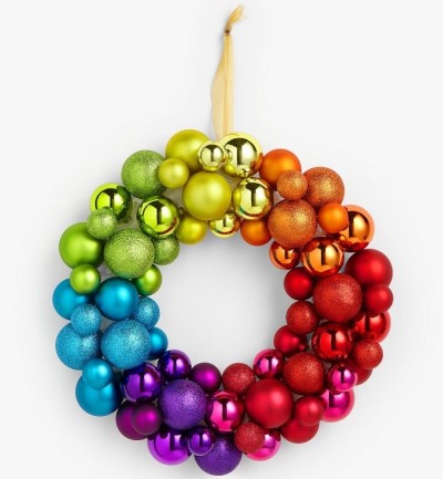 Bright bauble christmas wreath