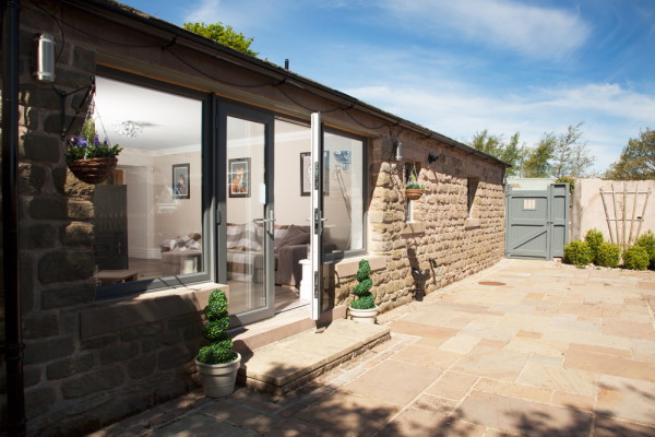French Doors complementing a stone extension