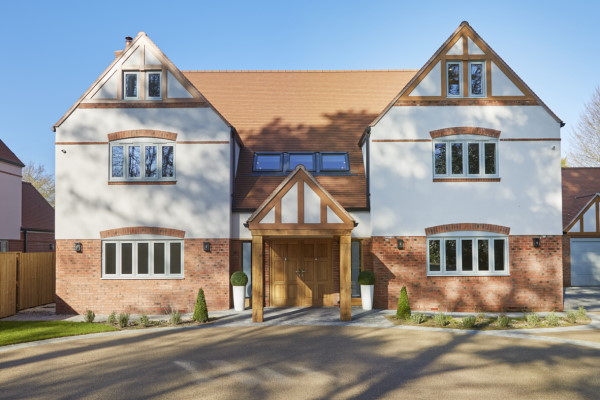 large modern home with upvc windows